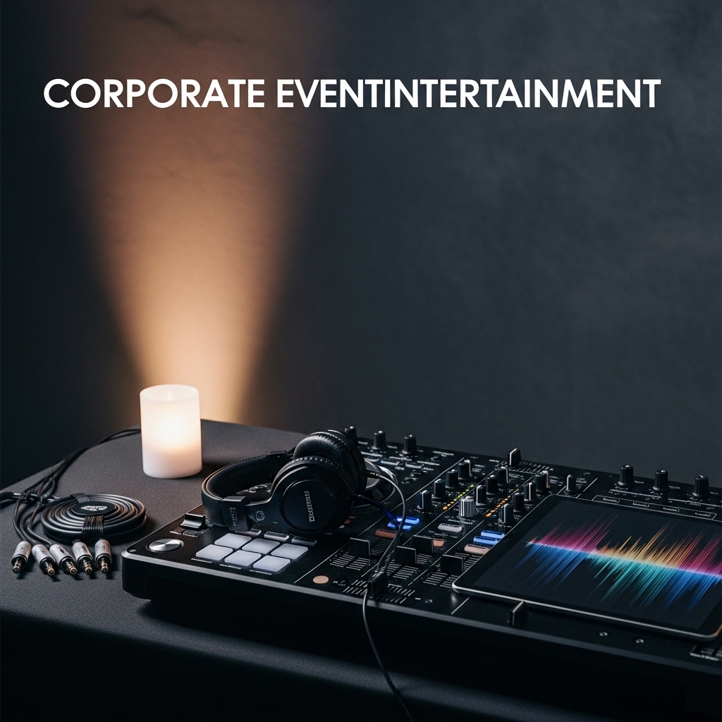 Professional corporate event with DJ entertainment and dancing guests